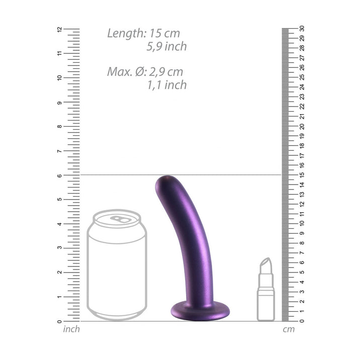 Ouch! Smooth 6 Inch G-Spot Dildo - Metallic Purple