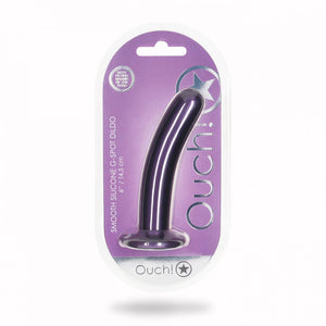 Ouch! Smooth 6 Inch G-Spot Dildo - Metallic Purple
