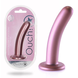Ouch! Smooth Silicone 6 Inch G-Spot Dildo - Rose Gold