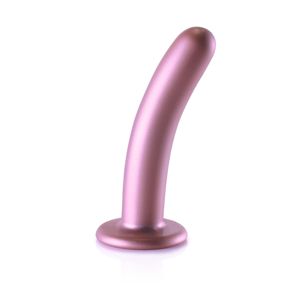 Ouch! Smooth Silicone 6 Inch G-Spot Dildo - Rose Gold