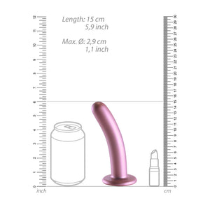 Ouch! Smooth Silicone 6 Inch G-Spot Dildo - Rose Gold