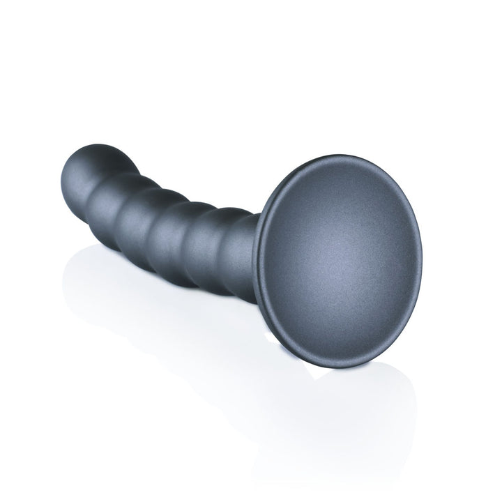 Ouch! Beaded Silicone 5 Inch G-Spot Dildo - Gunmetal