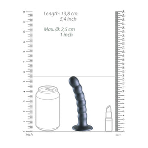 Ouch! Beaded Silicone 5 Inch G-Spot Dildo - Gunmetal