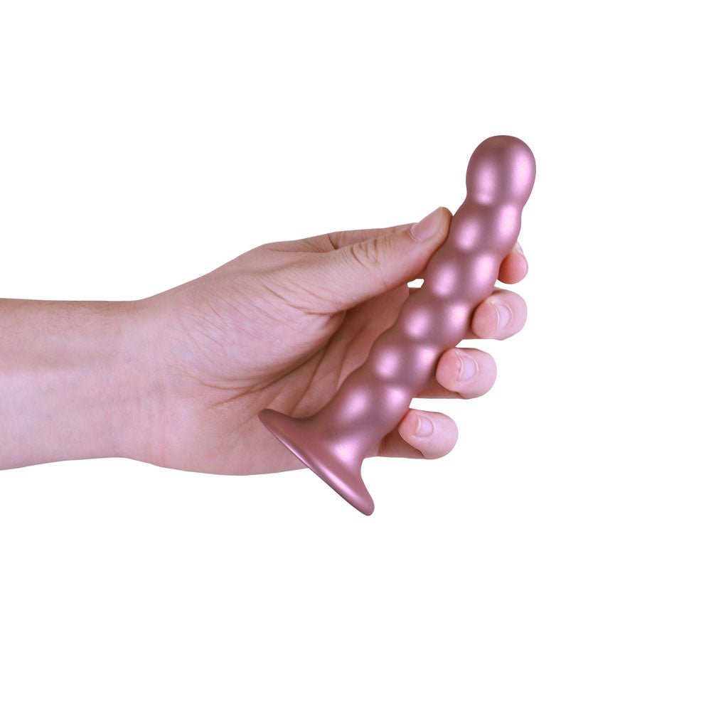 Ouch! Beaded Silicone 5 Inch G-Spot Dildo - Rose Gold