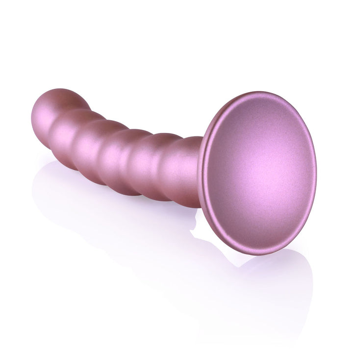 Ouch! Beaded Silicone 5 Inch G-Spot Dildo - Rose Gold