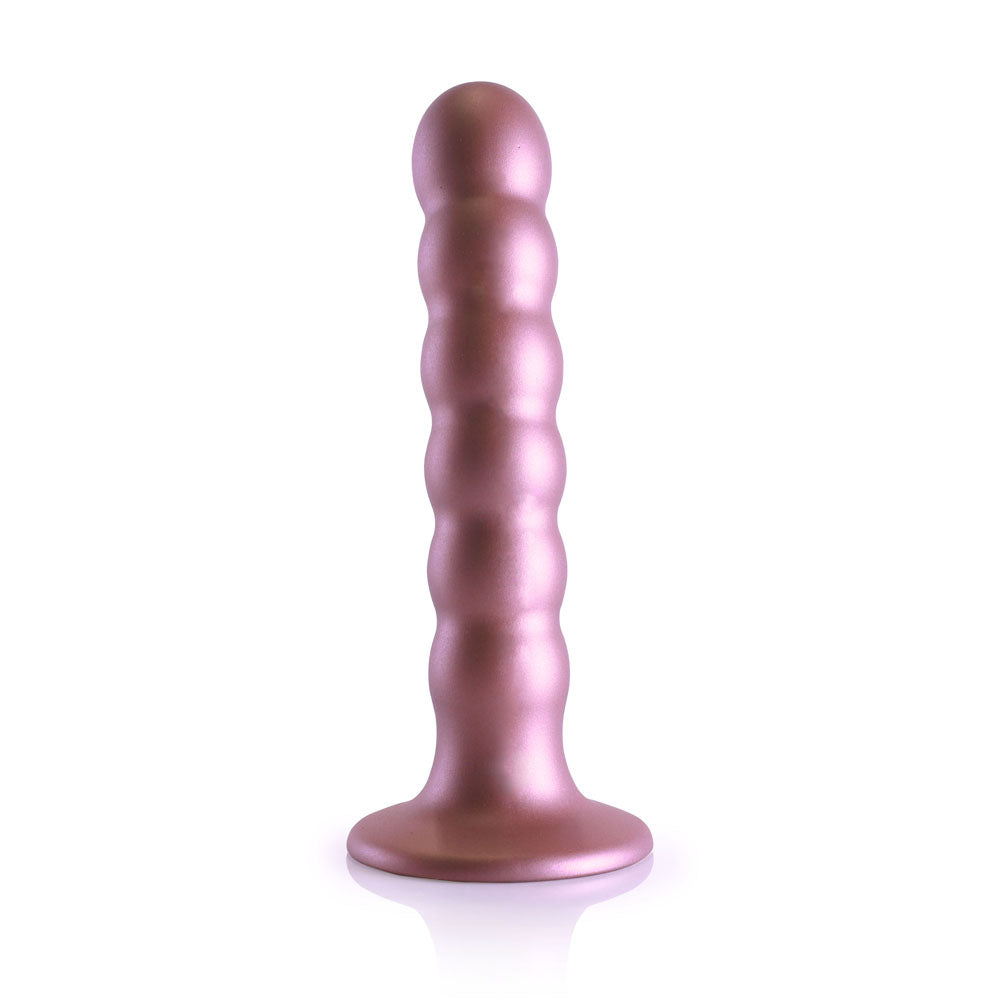 Ouch! Beaded Silicone 5 Inch G-Spot Dildo - Rose Gold