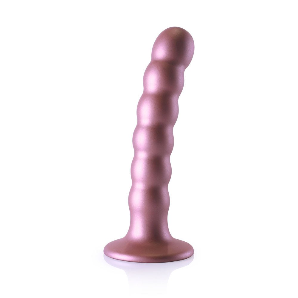 Ouch! Beaded Silicone 5 Inch G-Spot Dildo - Rose Gold