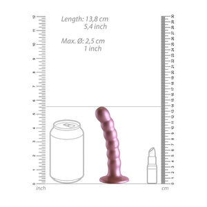 Ouch! Beaded Silicone 5 Inch G-Spot Dildo - Rose Gold