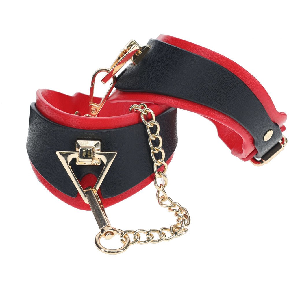 Ouch! Milan Collection - Leg Cuffs - Black/Red