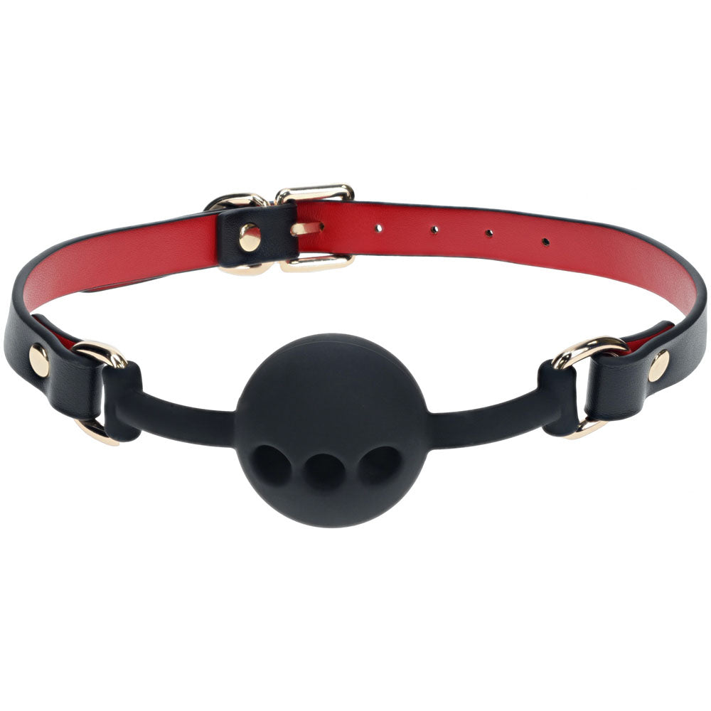 Ouch! Milan Collection - Silicone Ball Gag - Black/Red