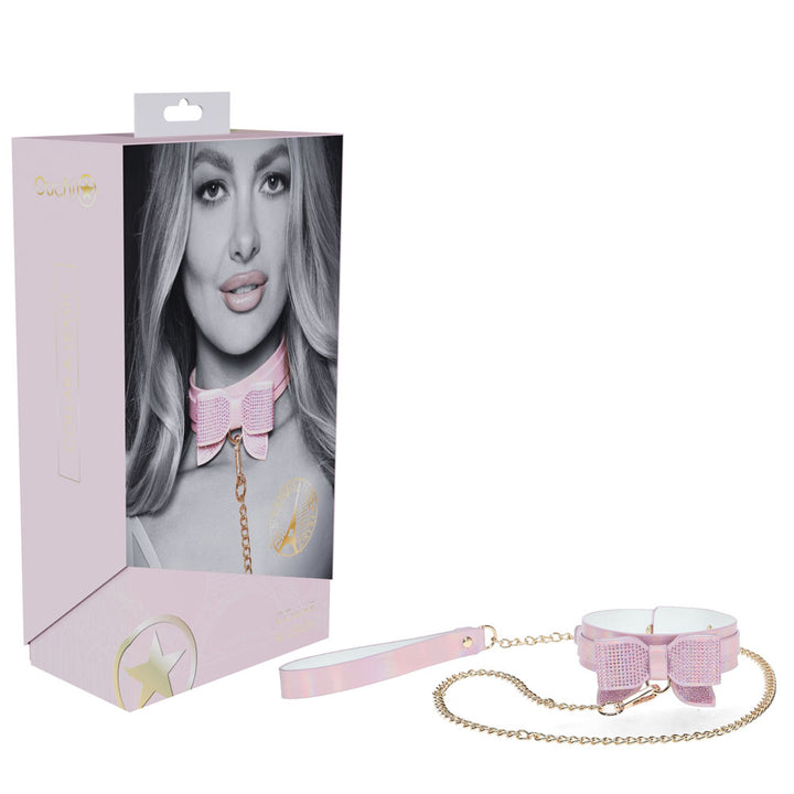 Ouch! Paris Collection - Collar with Leash - Pink