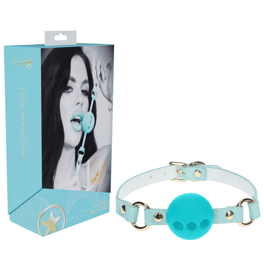 Ouch! Paris Collection - Silicone Ball Gag - Baby Blue