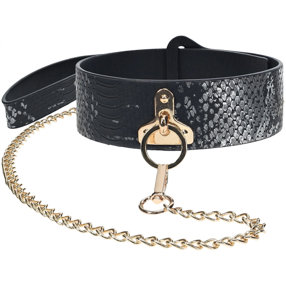 Ouch! Florence Collection - Collar with Leash - Black