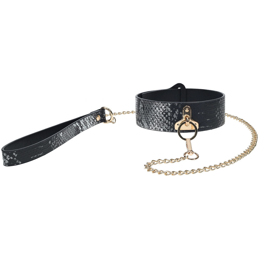 Ouch! Florence Collection - Collar with Leash - Black