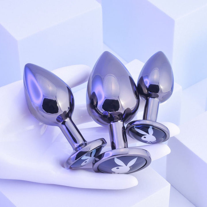 Playboy Pleasure 3 Ways - Metal Butt Plugs - Set of 3 Sizes