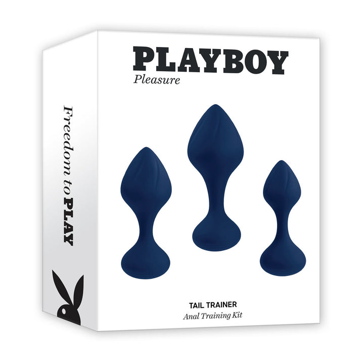 Playboy Pleasure Tail Trainer Butt Plugs - Black - Set of 3