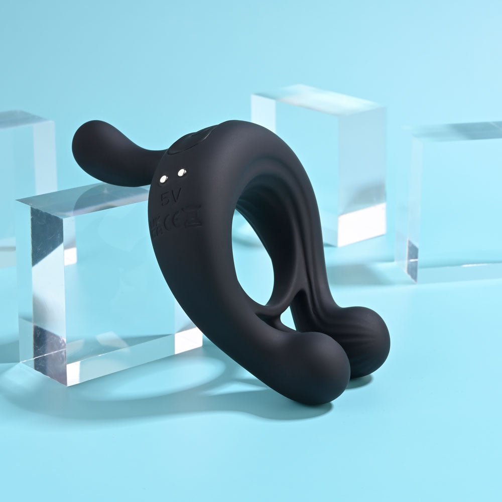 Playboy Pleasure Triple Play - Cock Ring with Wireless Remote - Black