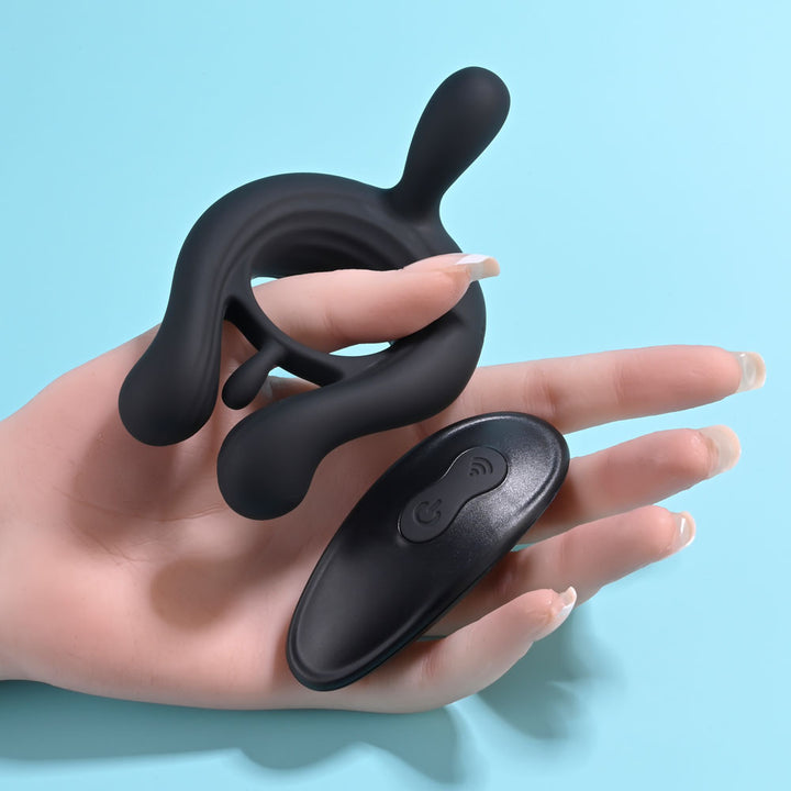 Playboy Pleasure Triple Play - Cock Ring with Wireless Remote - Black