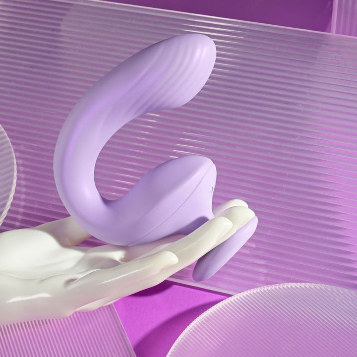 Playboy Pleasure Rev Me Up - Dual Motor Curved Vibrator - Purple