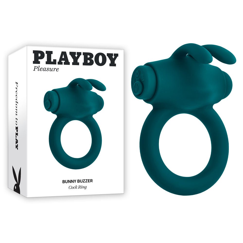 Playboy Pleasure Bunny Buzzer - Vibrating Cock Ring - Green