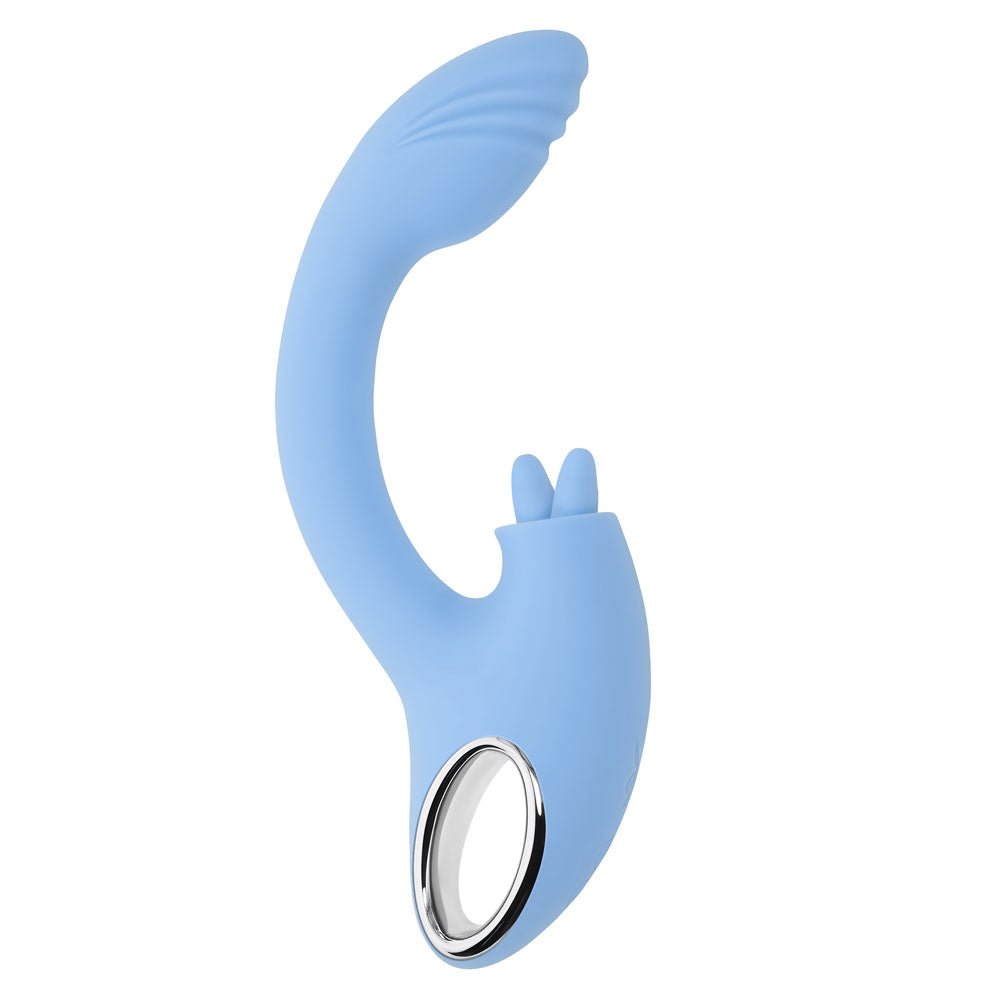 Playboy Pleasure  Sapphire Sky Vibrator with Double Tongue Stimulator - Blue