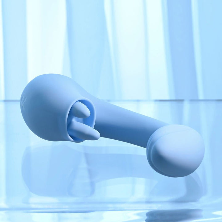Playboy Pleasure  Sapphire Sky Vibrator with Double Tongue Stimulator - Blue