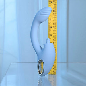 Playboy Pleasure  Sapphire Sky Vibrator with Double Tongue Stimulator - Blue