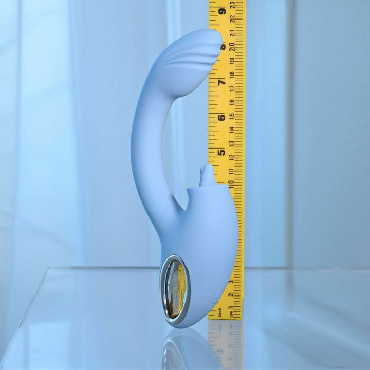 Playboy Pleasure  Sapphire Sky Vibrator with Double Tongue Stimulator - Blue