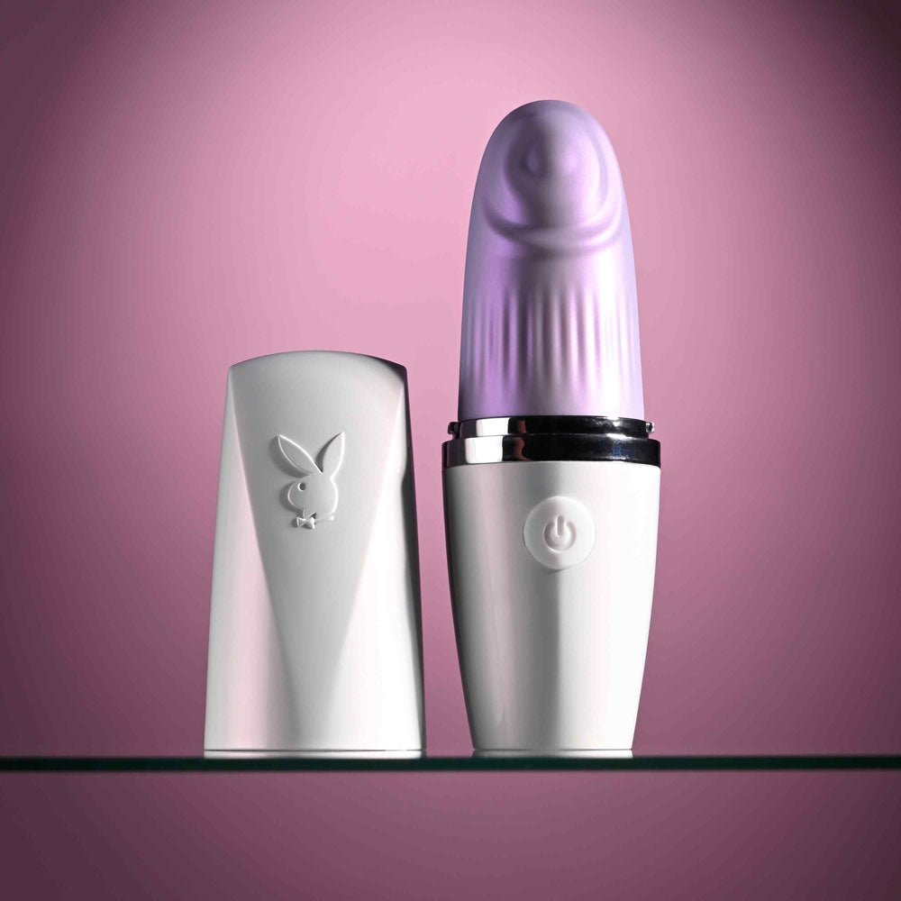 Playboy Pleasure Getaway - Tapping Stimulator - White/Purple