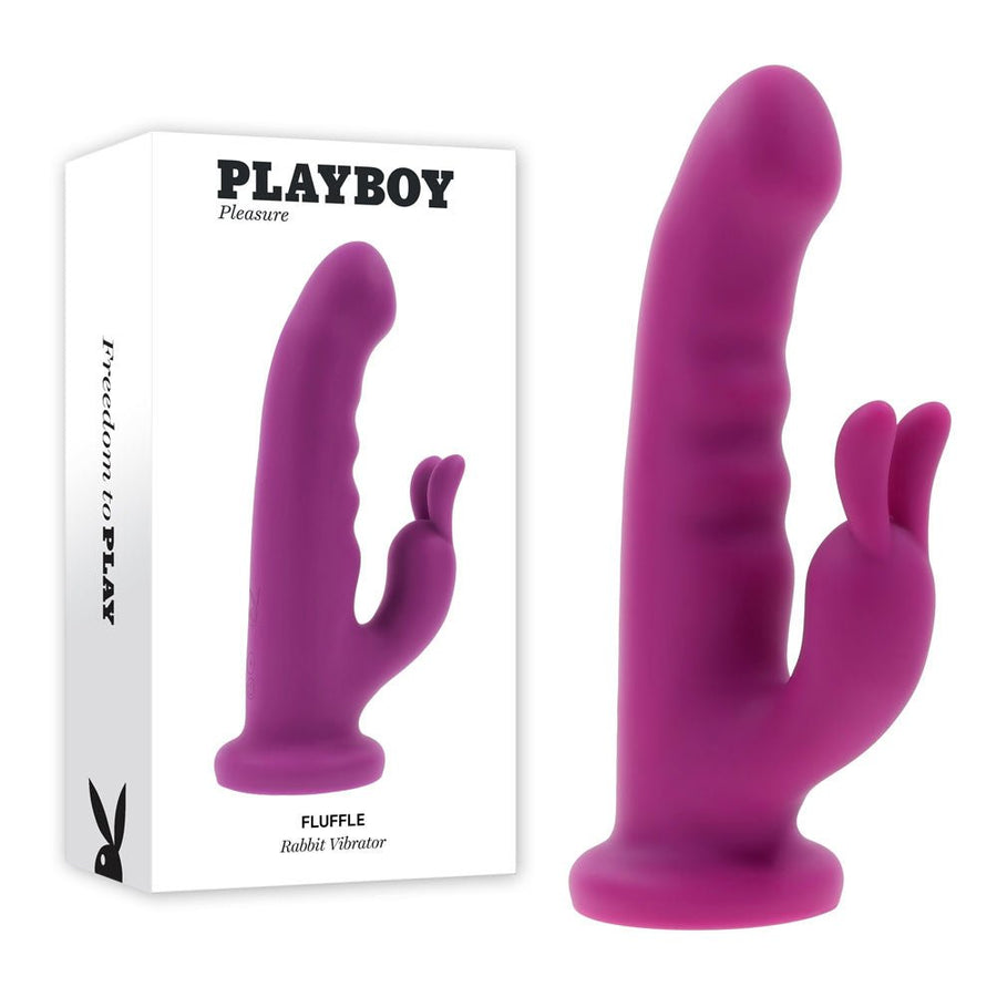 Playboy Pleasure Fluffle Rabbit Vibrator - Purple