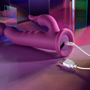 Playboy Pleasure Fluffle Rabbit Vibrator - Purple
