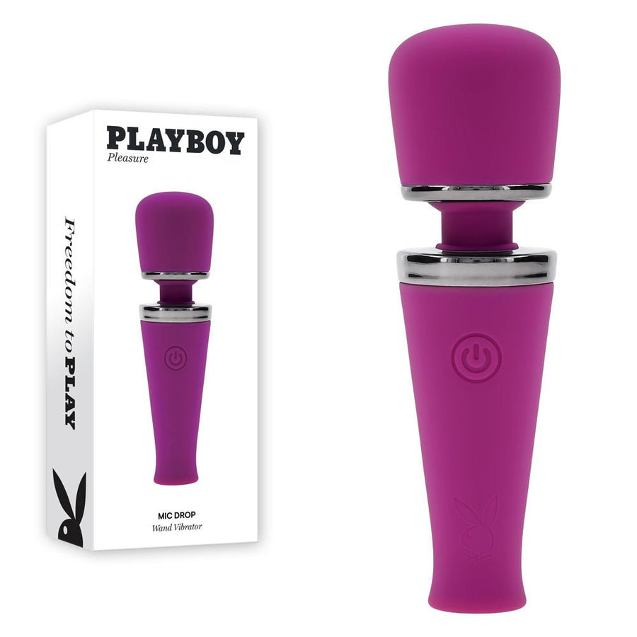 Playboy Pleasure Mic Drop - Mini Wand Vibrator - Purple