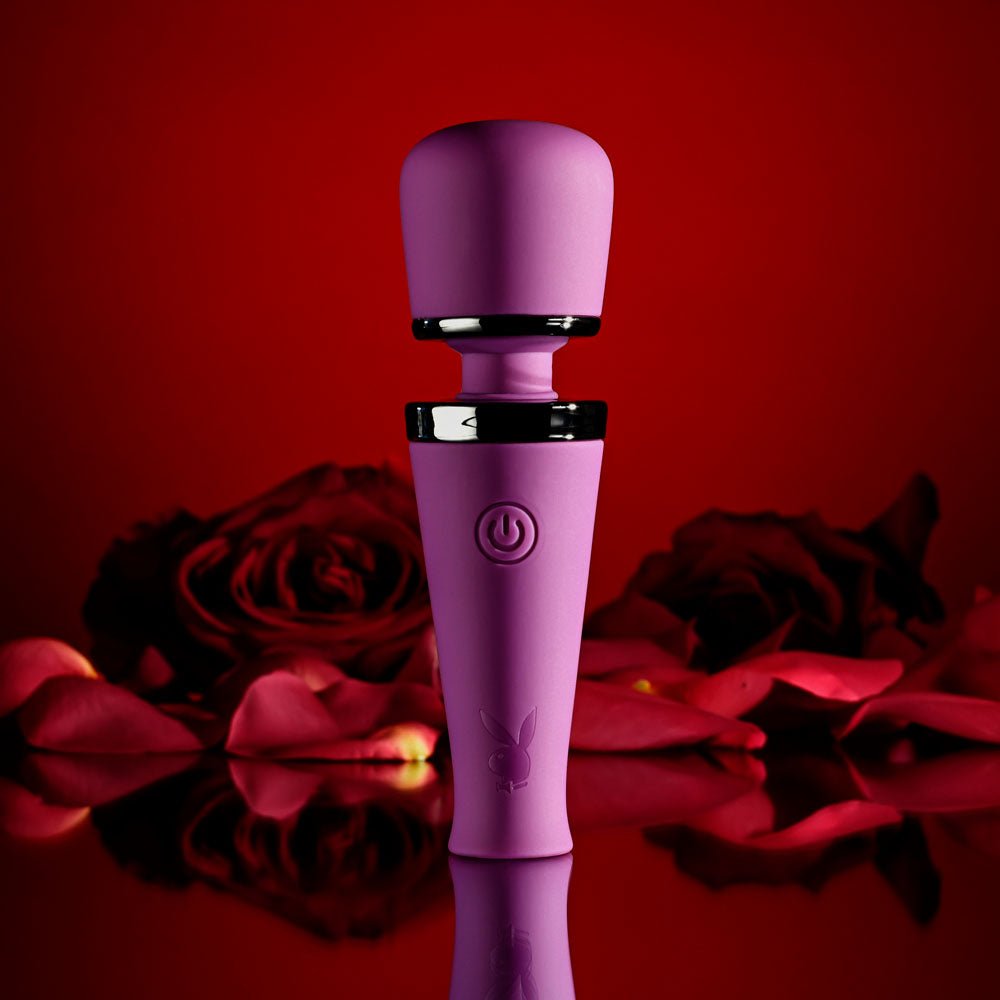 Playboy Pleasure Mic Drop - Mini Wand Vibrator - Purple