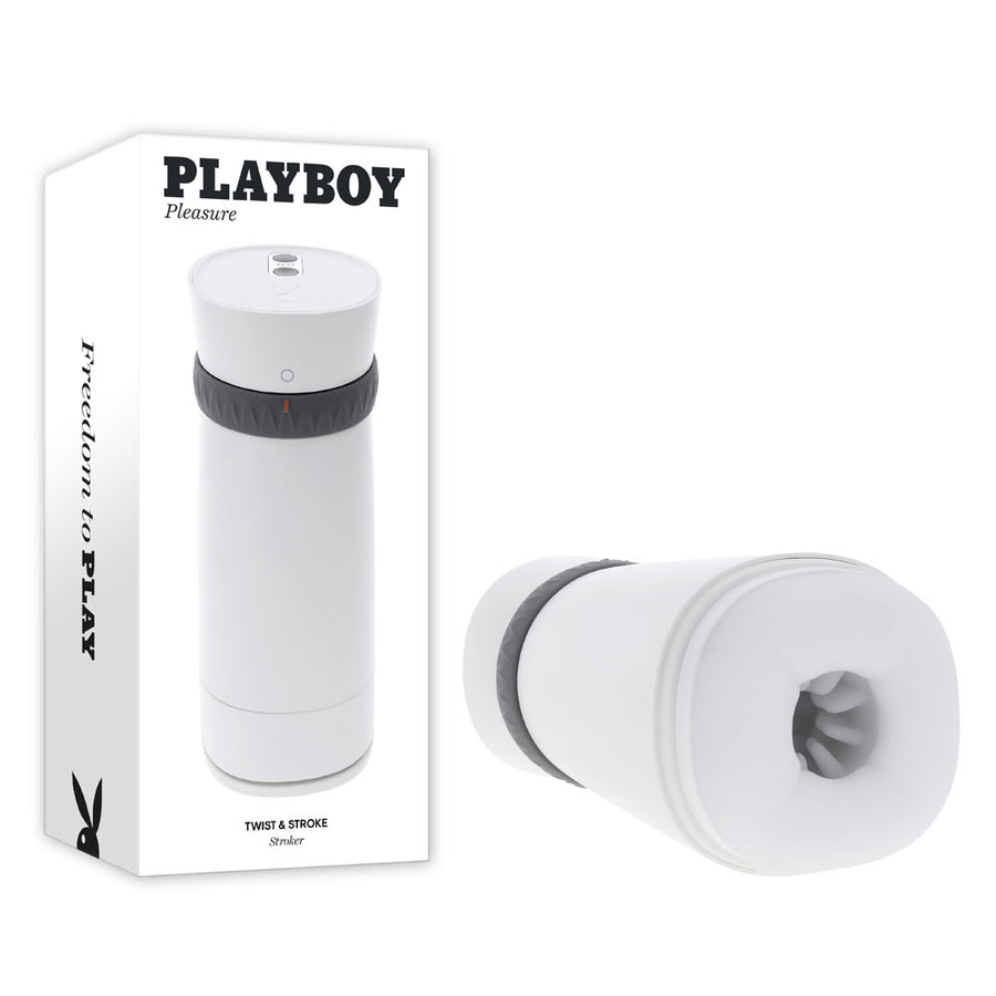 Playboy Pleasure Twist & Stroke - Heating Stroker with UV Cleaning - White