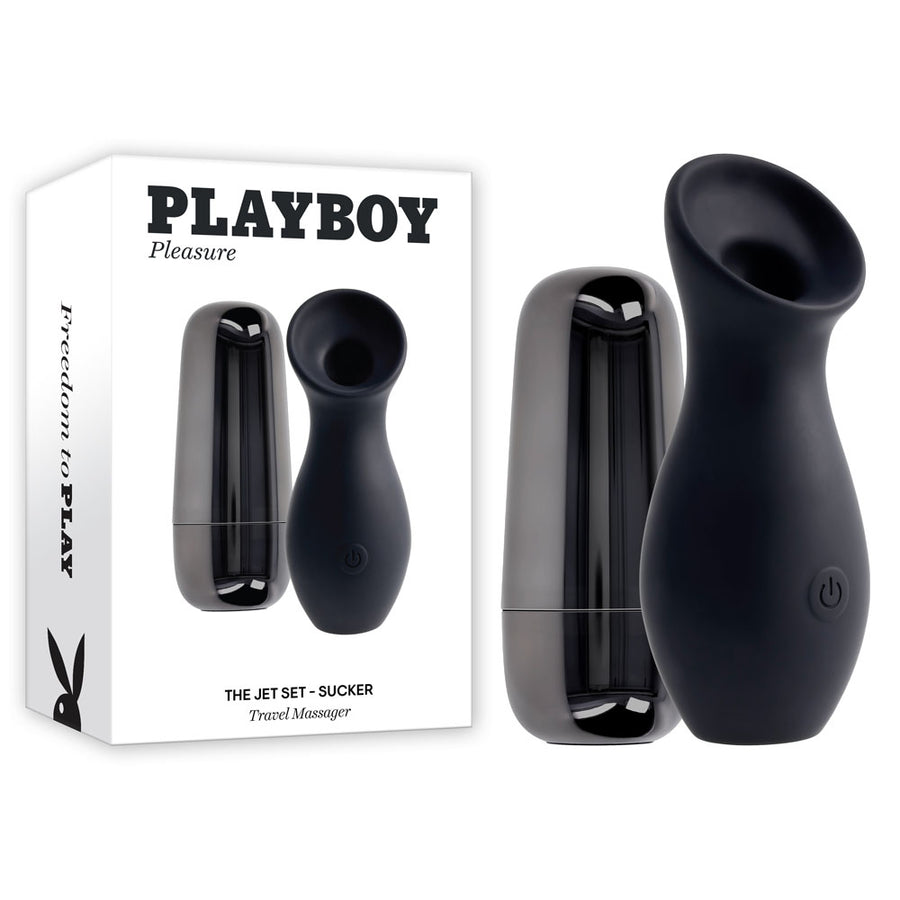 Playboy Pleasure The Jet - Sucker Clit Stimulator With Charging Case - Black