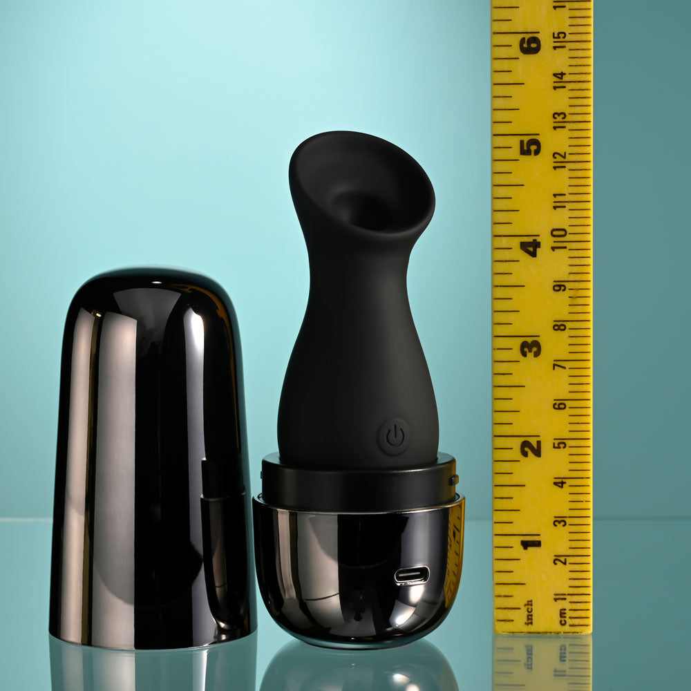 Playboy Pleasure The Jet - Sucker Clit Stimulator With Charging Case - Black