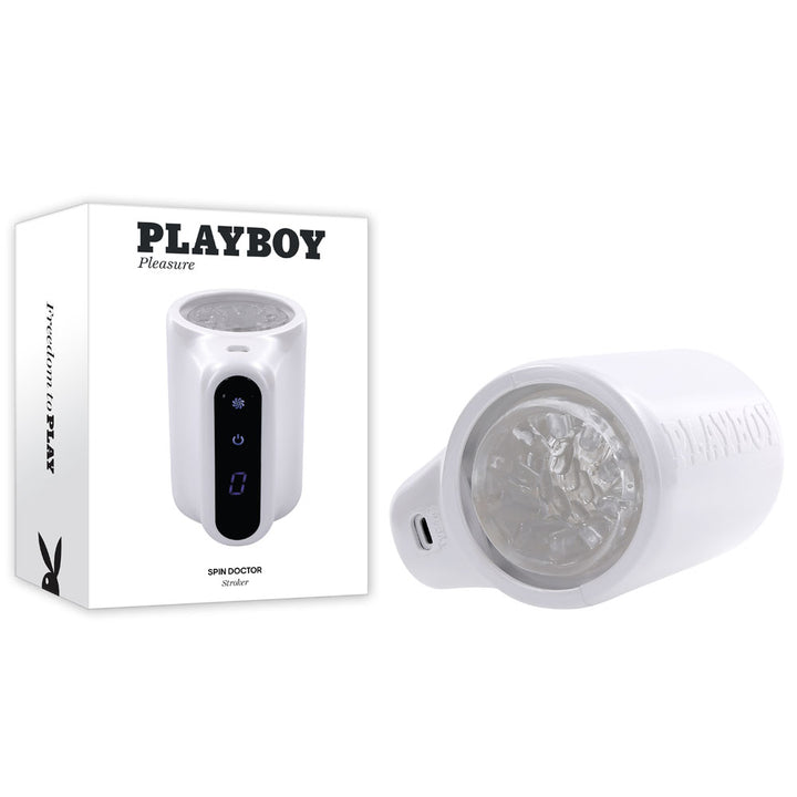 Playboy Pleasure Spin Doctor - Spinning Vibrator Stroker - White