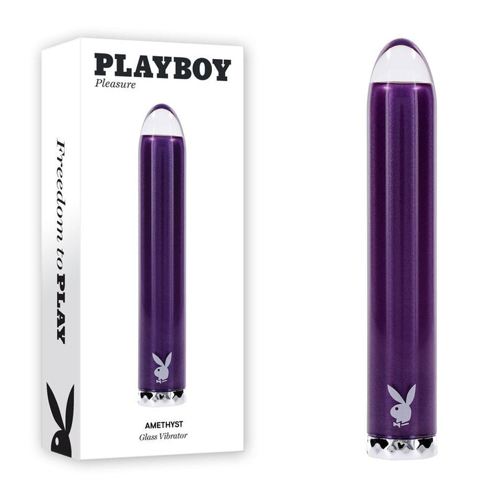 Playboy Pleasure Amethyst - Glass Tipped Mini Vibrator - Purple