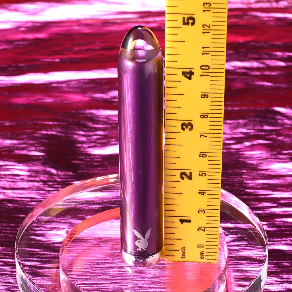 Playboy Pleasure Amethyst - Glass Tipped Mini Vibrator - Purple