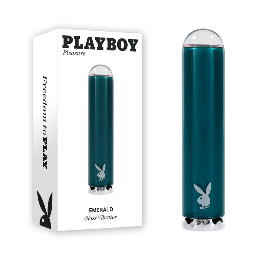 Playboy Pleasure Emerald - Glass Tipped Bullet - Blue