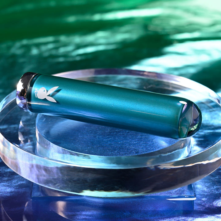 Playboy Pleasure Emerald - Glass Tipped Bullet - Blue