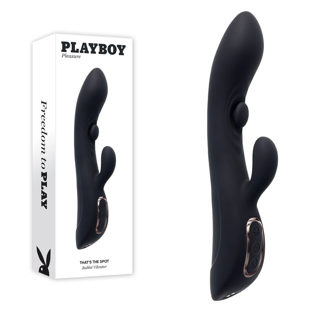 Playboy Pleasure That's The Spot - Rabbit Vibrator With G-Tapper - Black