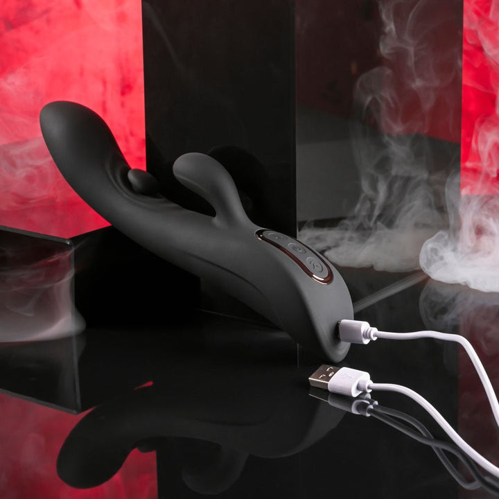 Playboy Pleasure That's The Spot - Rabbit Vibrator With G-Tapper - Black