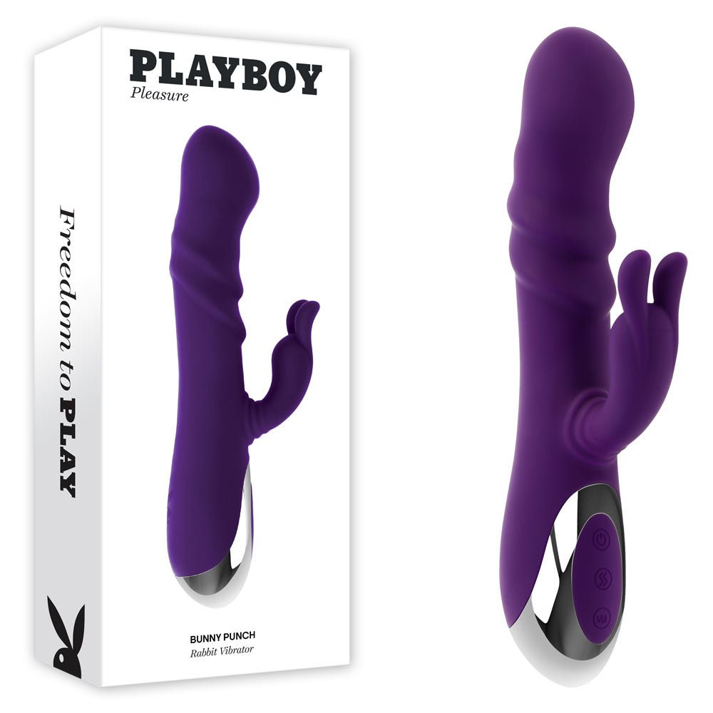 Playboy Pleasure Bunny Punch - Twirling Rabbit Vibrator - Purple