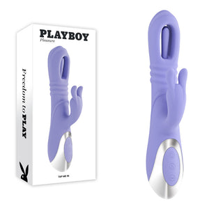 Playboy Pleasure Tap Me In - Rabbit Vibrator with Tapping Shaft - Purple
