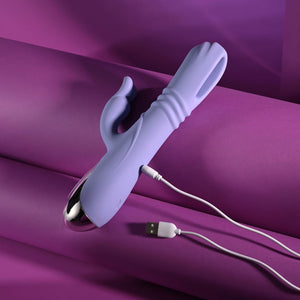 Playboy Pleasure Tap Me In - Rabbit Vibrator with Tapping Shaft - Purple