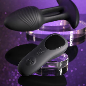 Playboy Pleasure Rim Shot Vibrating Butt Plug - Black