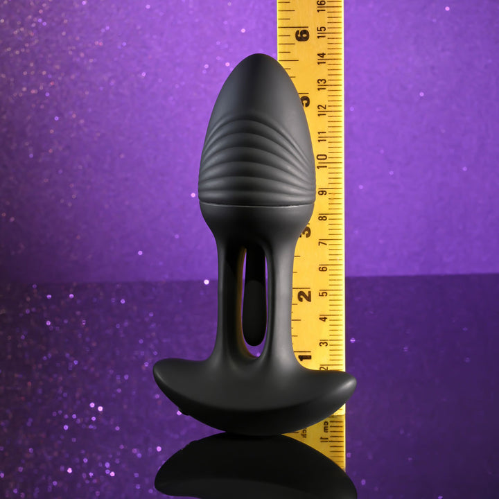 Playboy Pleasure Rim Shot Vibrating Butt Plug - Black