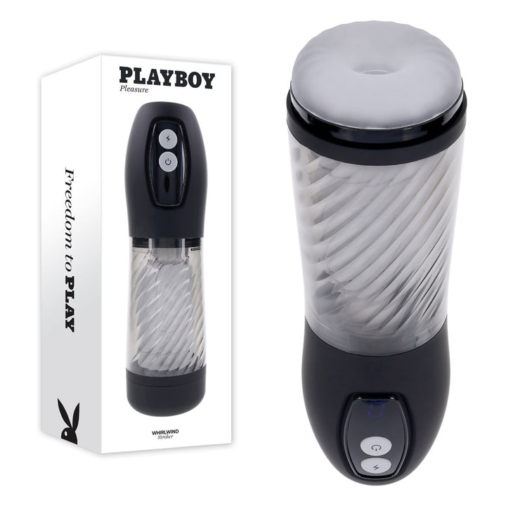 Playboy Pleasure Whirlwind - Thrusting and Spinning Auto Stroker - Clear