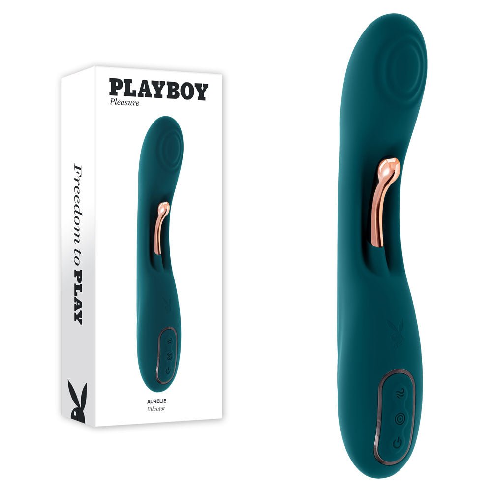 Playboy Pleasure Aurelie Vibrator with Internal Flicker - Green